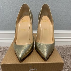 Christian louboutin metallic pumps